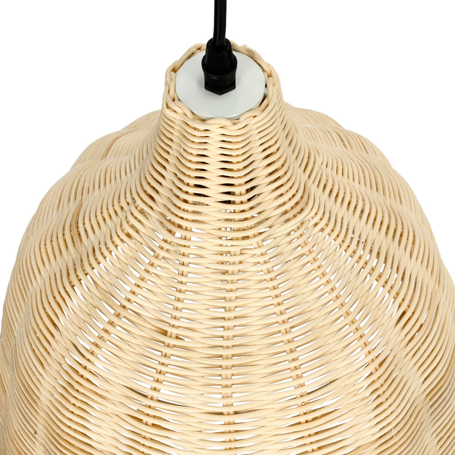Lampa BOHO wisząca RENNES rattanowa na E27 Naturalna sufitowa klosz 26cm - LAITICA