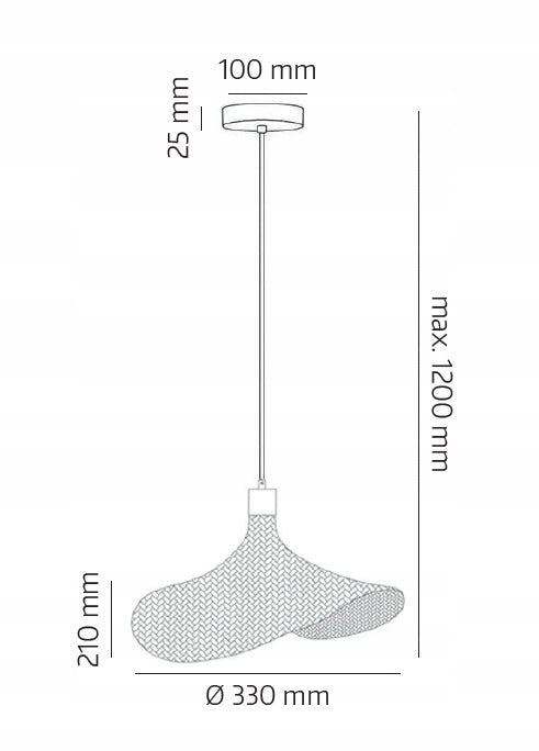 Lampa Boho Wisząca Sufitowa Bambusowa na E27 Pleciona Naturalna - LAITICA