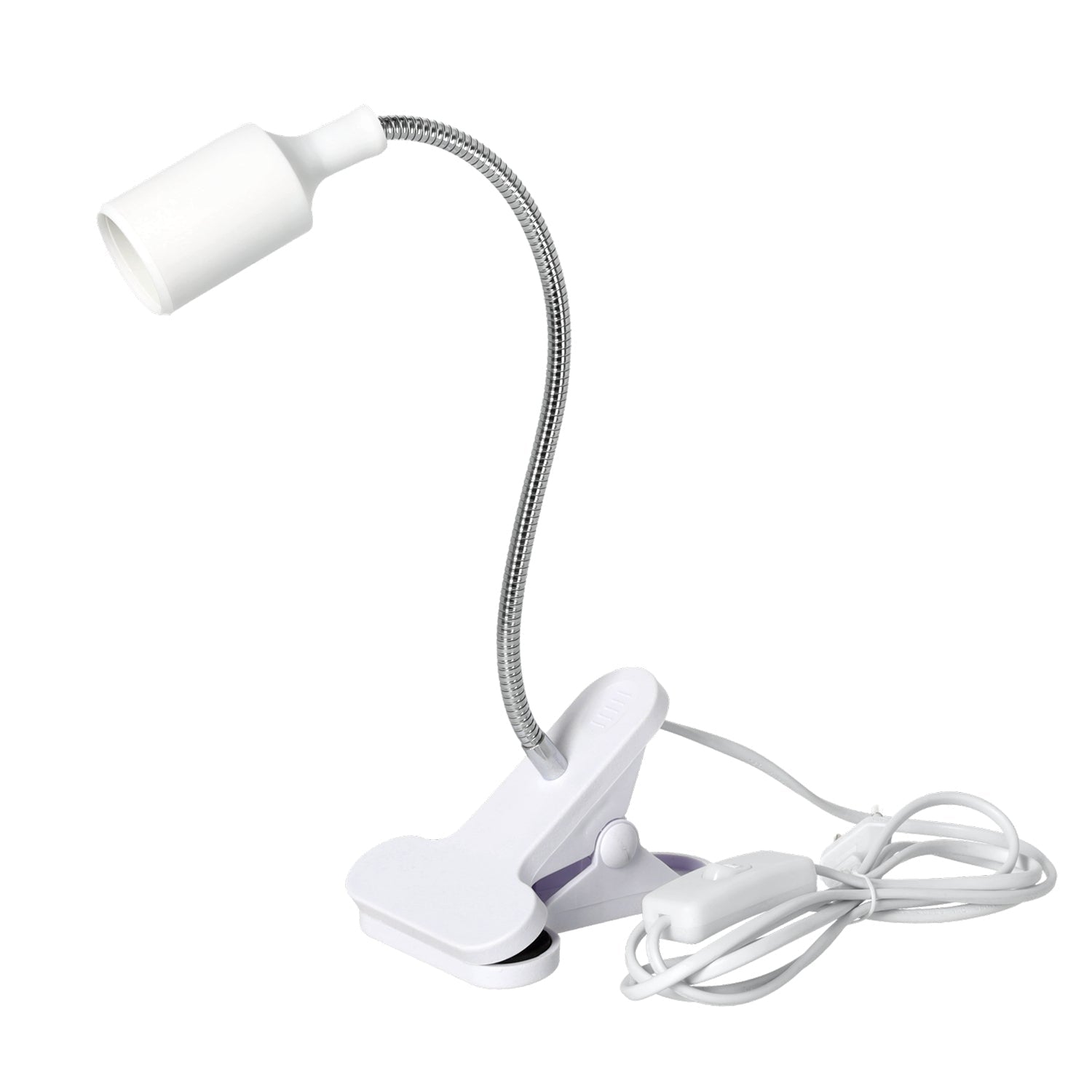 Lampa Do Roślin na E27 do Uprawy na Klips Biała Uchwyt do żarówki - LAITICA