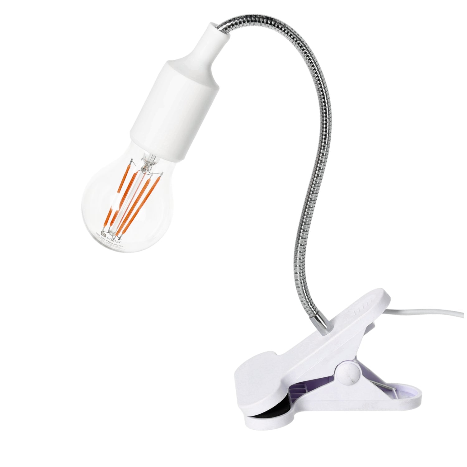 Lampa Do Roślin na E27 do Uprawy na Klips Biała Uchwyt do żarówki - LAITICA