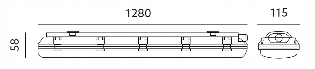 Lampa Hermetyczna Warsztatowa LED 120cm + 2x Świetlówka T8 18W Oprawa 4000K - LAITICA