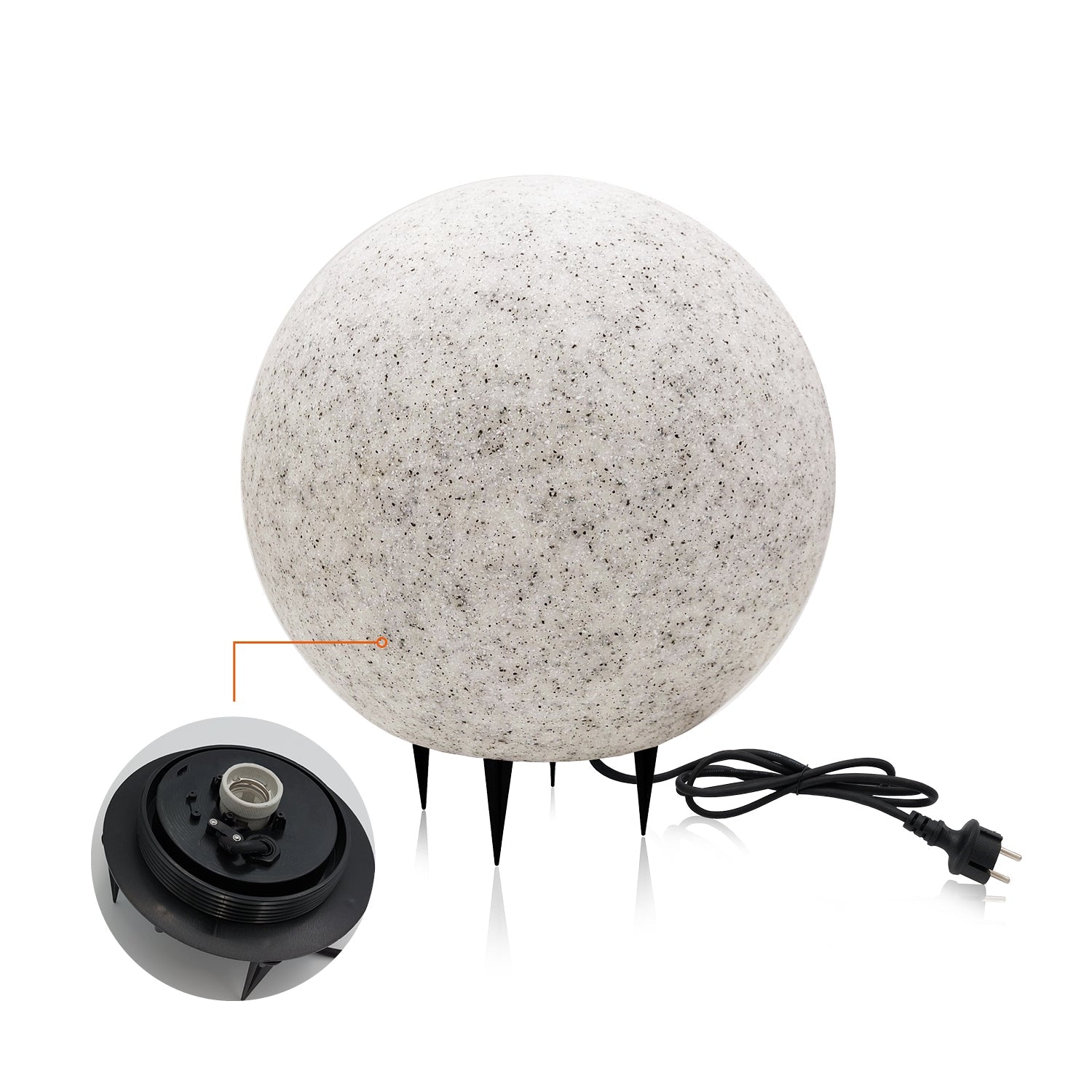 Lampa Kula świecąca OGRODOWA FLORA wodoodporna imitacja marmuru - Zestaw 3szt - LAITICA