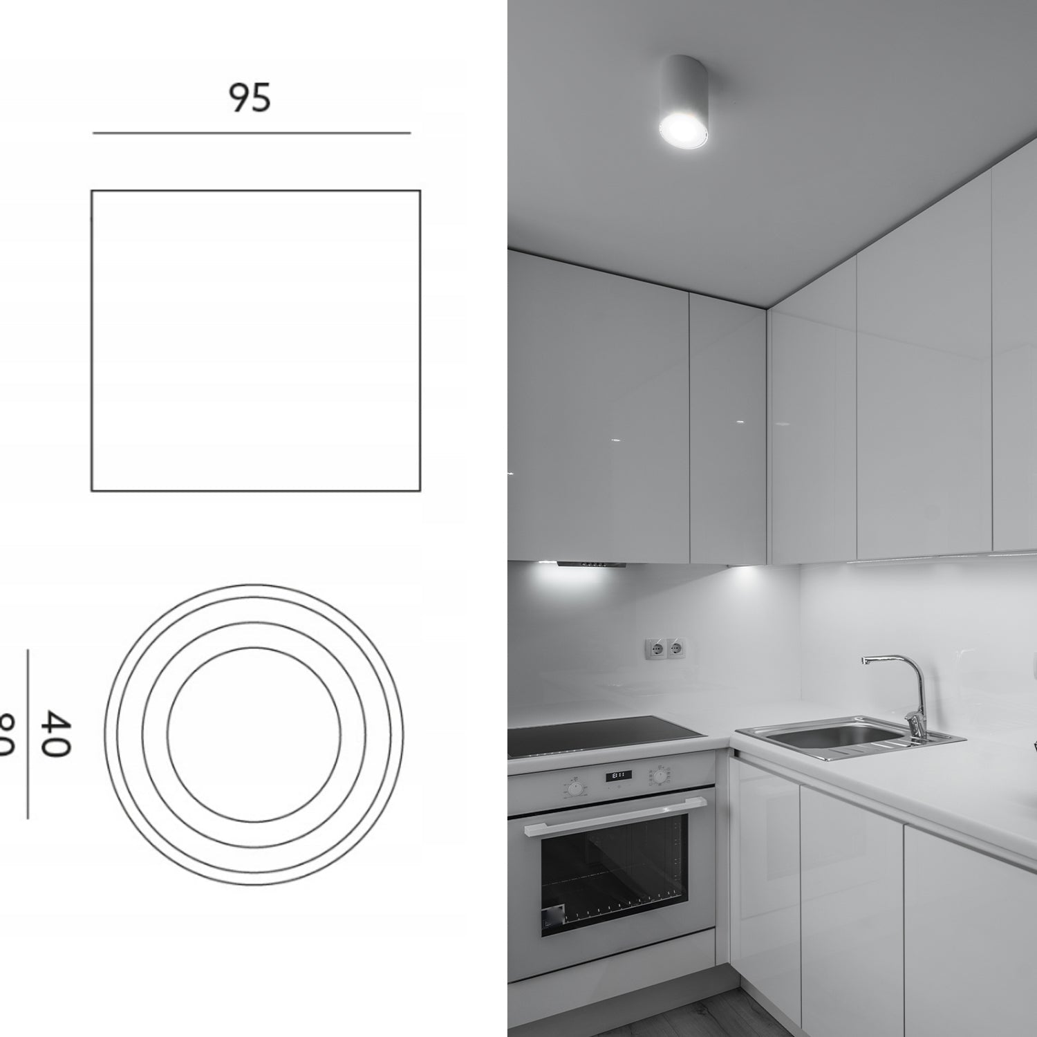Lampa łazienkowa TUBA sufitowa plafon WODOSZCZELNA IP44 BIAŁA - LAITICA