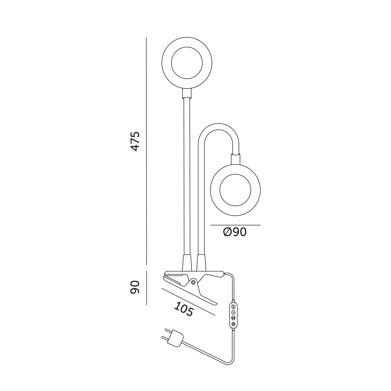 Lampa LED do roślin z klipsem 8W – wzrost i kwitnienie, 2 ramiona, timer - LAITICA
