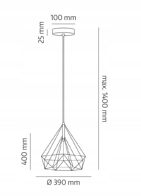 Lampa Loft Industrial Wisząca Sufitowa Metal i Sznurek Nowoczesna na Żarówkę E27 - LAITICA