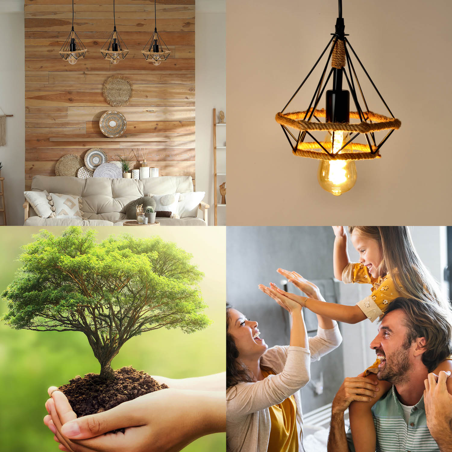 Lampa Loft Wisząca Potrójna Nowoczesna Metal i Sznurek Sufitowa Industrial - LAITICA