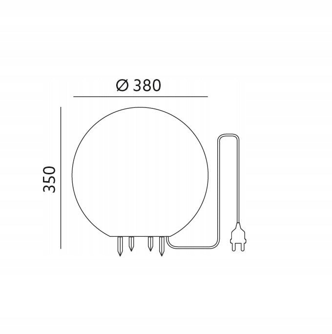 Lampa Ogrodowa Kula Świetlna 38cm na E27 - LAITICA