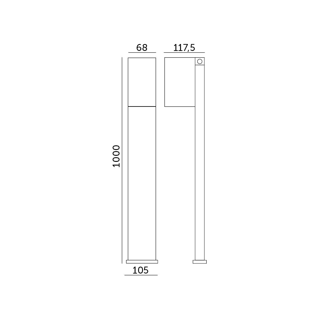 Lampa ogrodowa na słupku MICASA3S szara - LAITICA