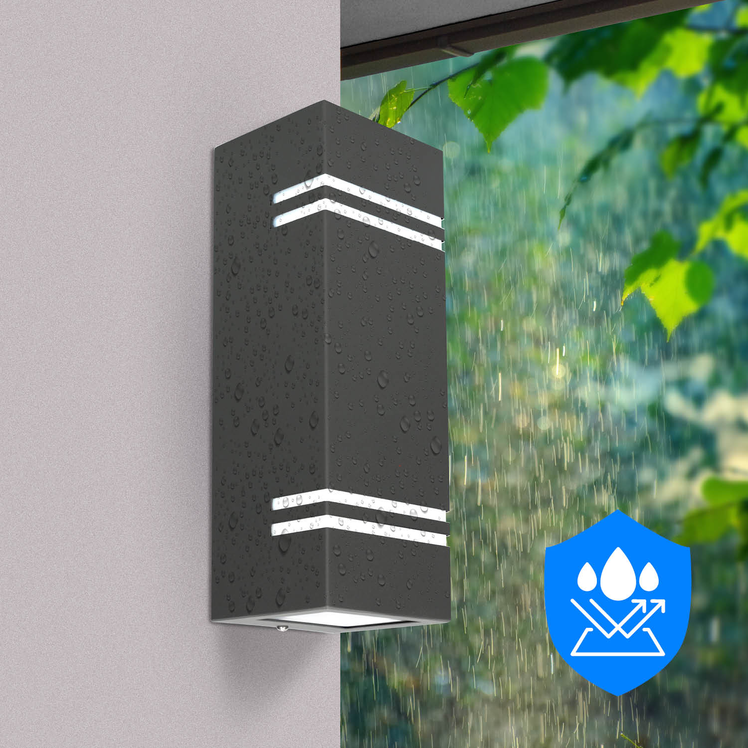 Lampa ogrodowa naścienna MICASA10 szara - LAITICA