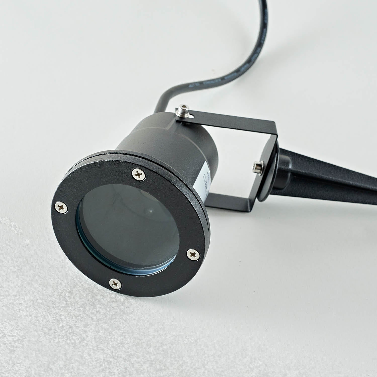 Lampa Ogrodowa wbijana REFLEKTOR na GU10 CZARNY wodoodporna IP65 DŁUGI KABEL - AŻ 95 CM - LAITICA