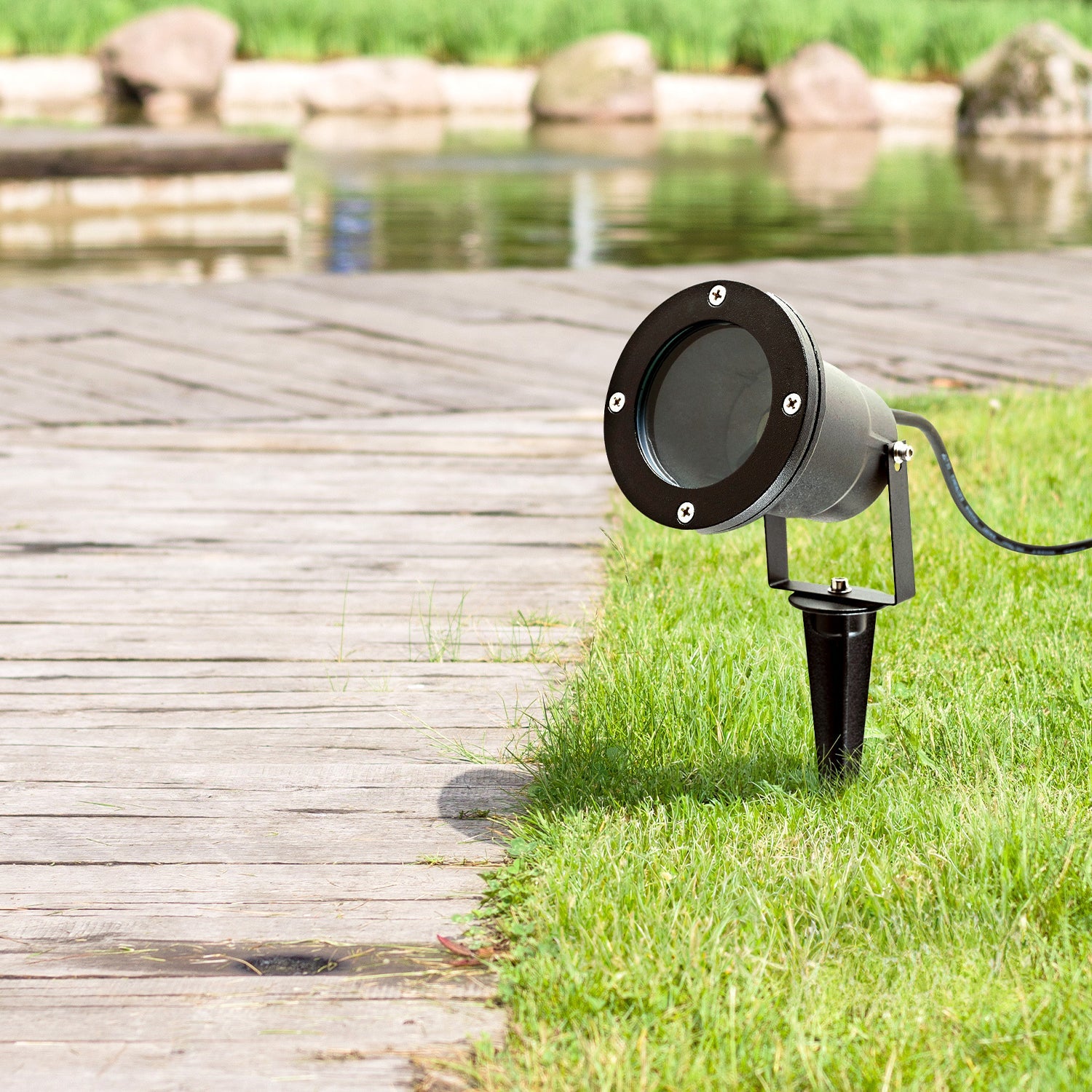 Lampa Ogrodowa wbijana REFLEKTOR na GU10 CZARNY wodoodporna IP65 - zestaw 6szt - LAITICA
