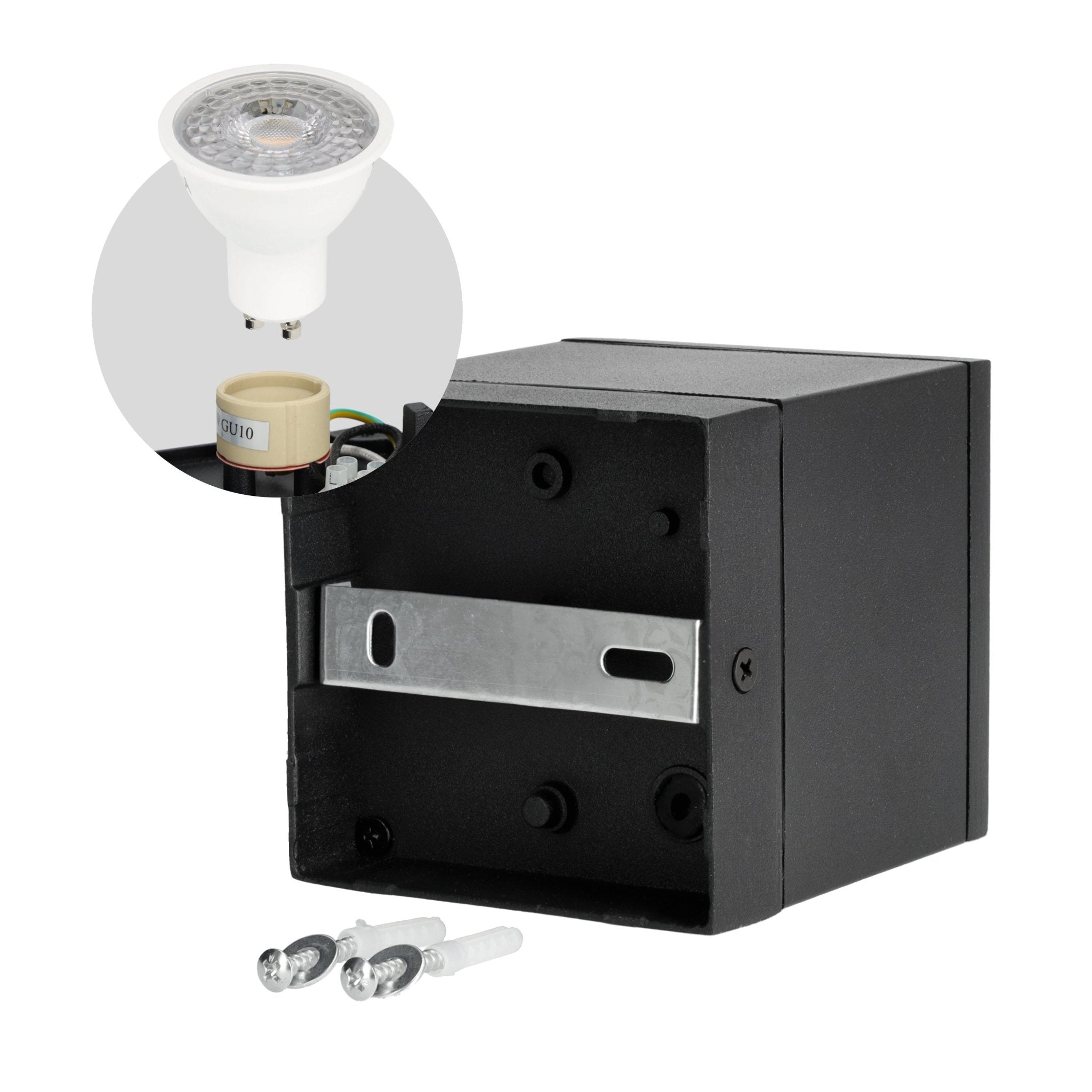 Lampa ogrodowa zewnętrzna AVA 1 czarna KWADRATOWA GU10 sufitowa wodoodporna - LAITICA