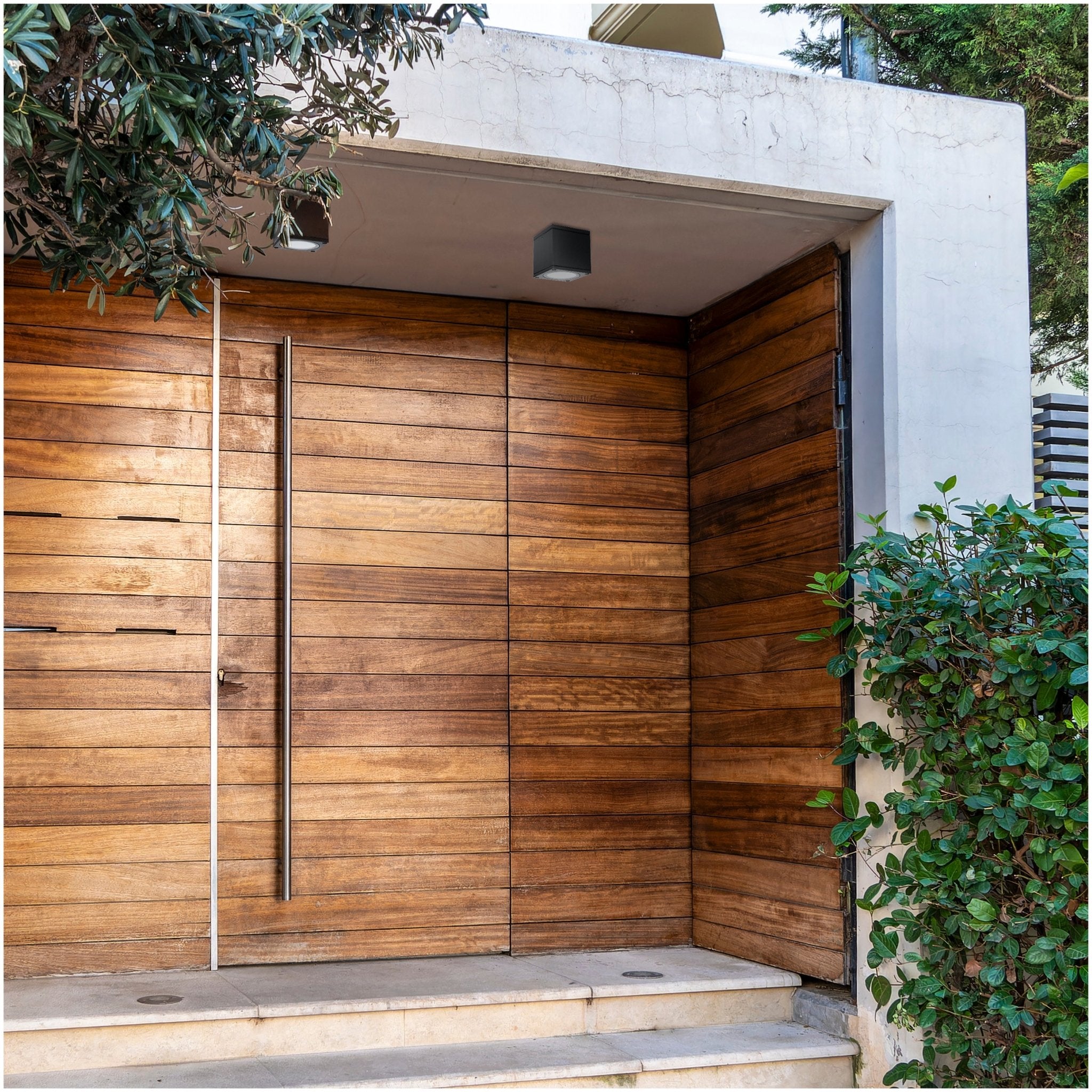 Lampa ogrodowa zewnętrzna AVA 1 czarna KWADRATOWA GU10 sufitowa wodoodporna - LAITICA