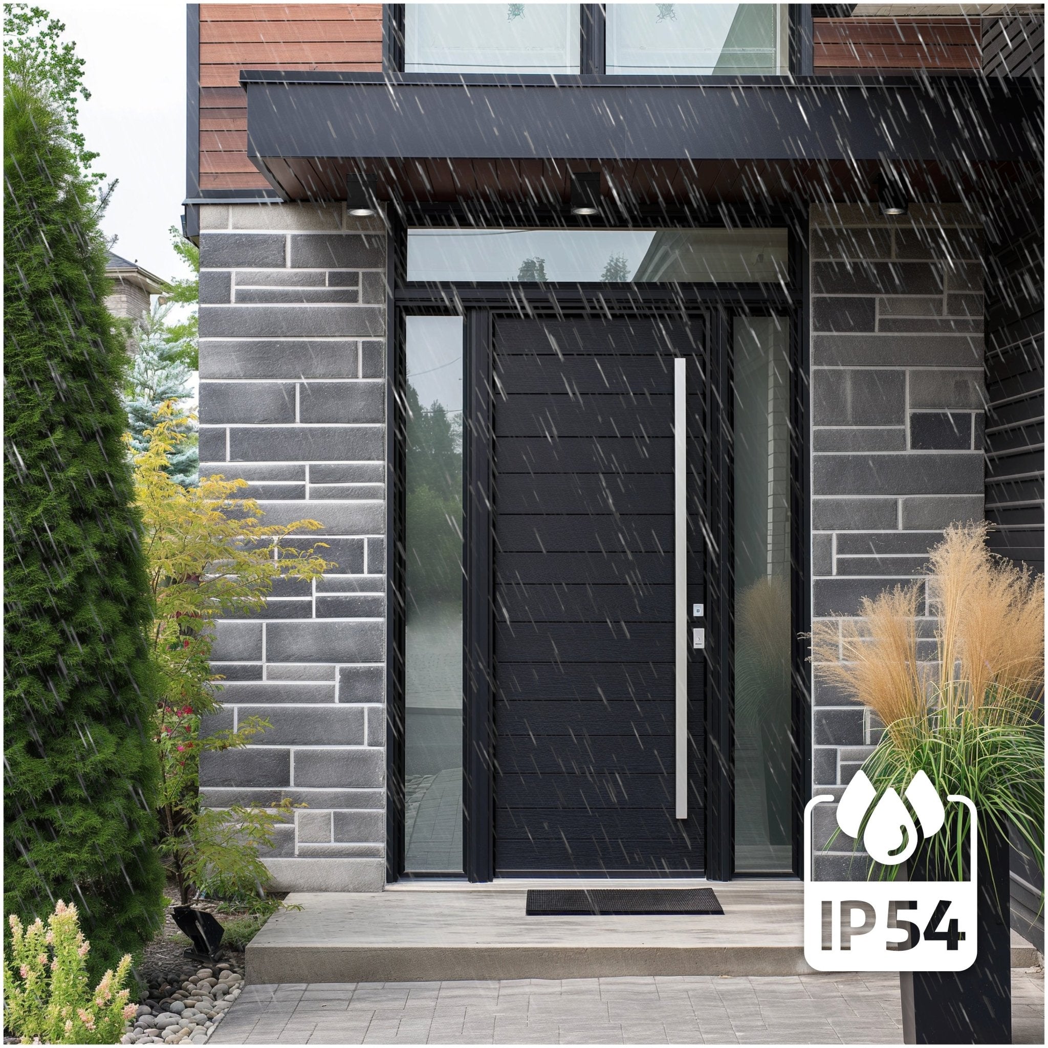 Lampa ogrodowa zewnętrzna AVA 1 czarna KWADRATOWA GU10 sufitowa wodoodporna - LAITICA