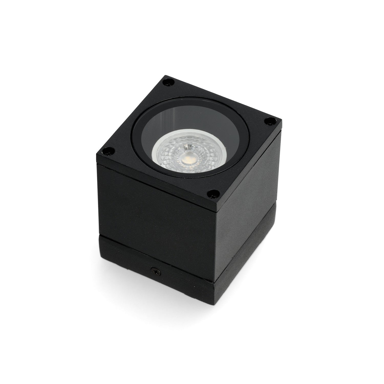 Lampa ogrodowa zewnętrzna AVA 1 czarna KWADRATOWA GU10 sufitowa wodoodporna - LAITICA