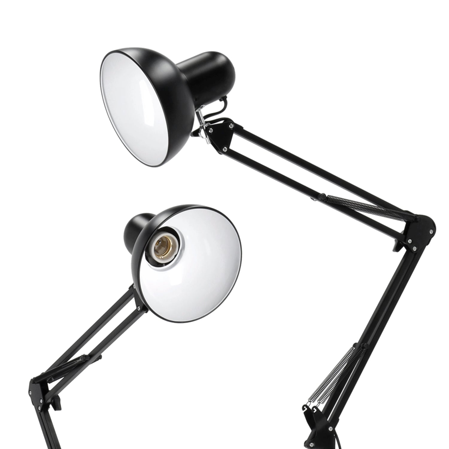 Lampa Podłogowa 2m z Regulowanym Ramieniem Metalowa CZARNA 1xE27 Nowoczesna - LAITICA