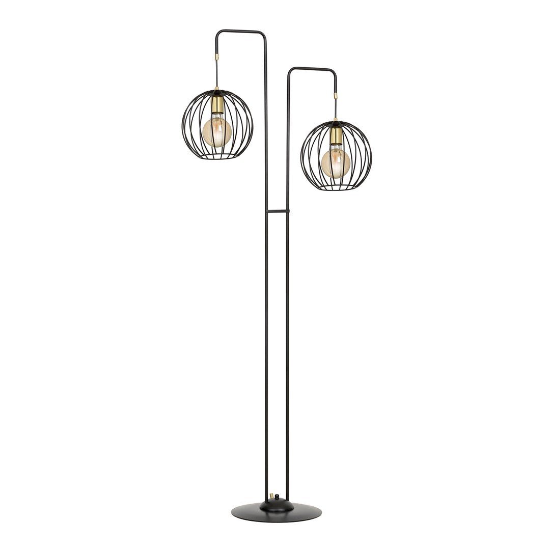 Lampa podłogowa ALBIO LP2 BLACK nowoczesna loft czarno/złota - LAITICA