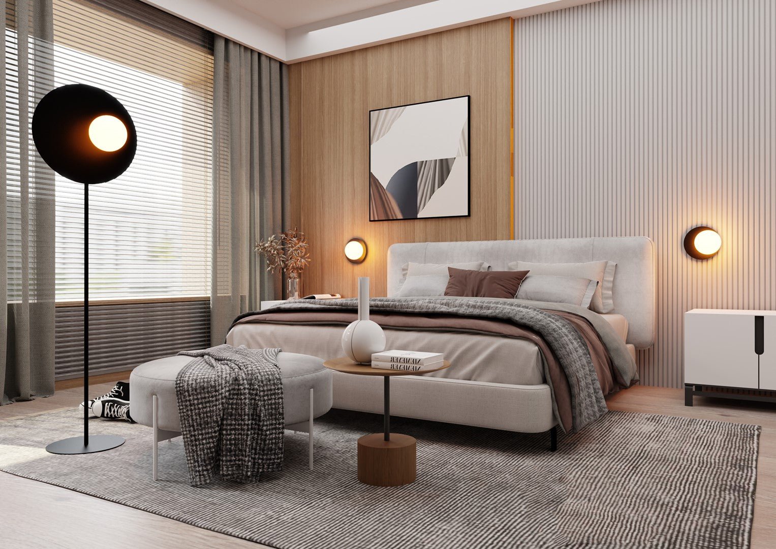 Lampa podłogowa czarna NICEA klosz mleczny SZKLANY 1xE14 nowoczesny styl - LAITICA