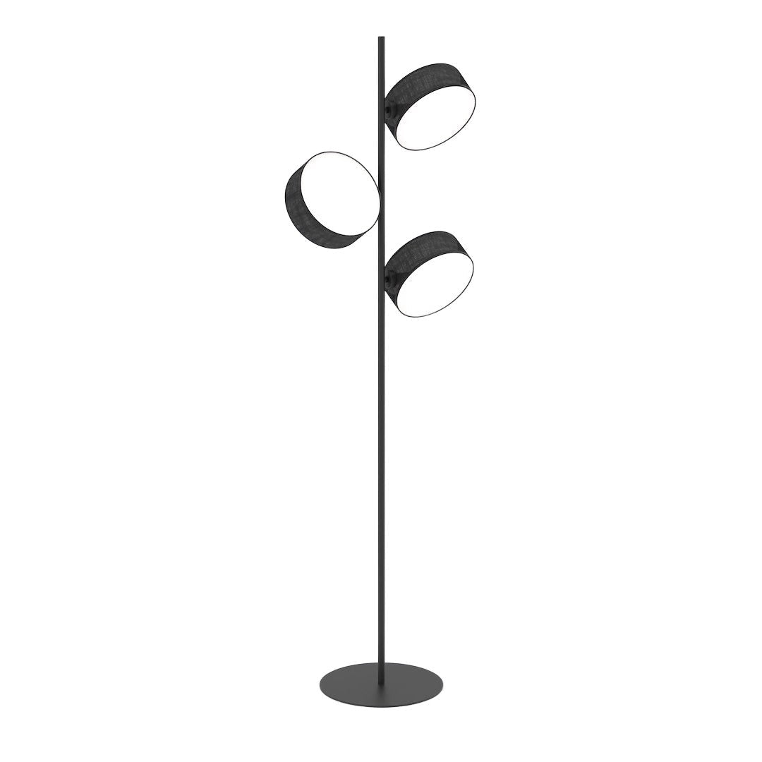 Lampa podłogowa Japandi DRUMZ LP3 czarna – minimalistyczna - LAITICA
