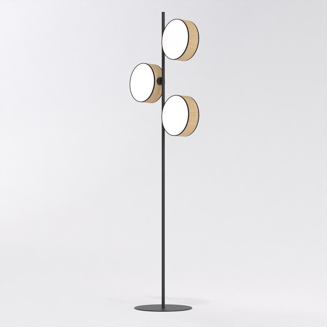 Lampa podłogowa Japandi DRUMZ LP3 Rattan – minimalistyczna - LAITICA