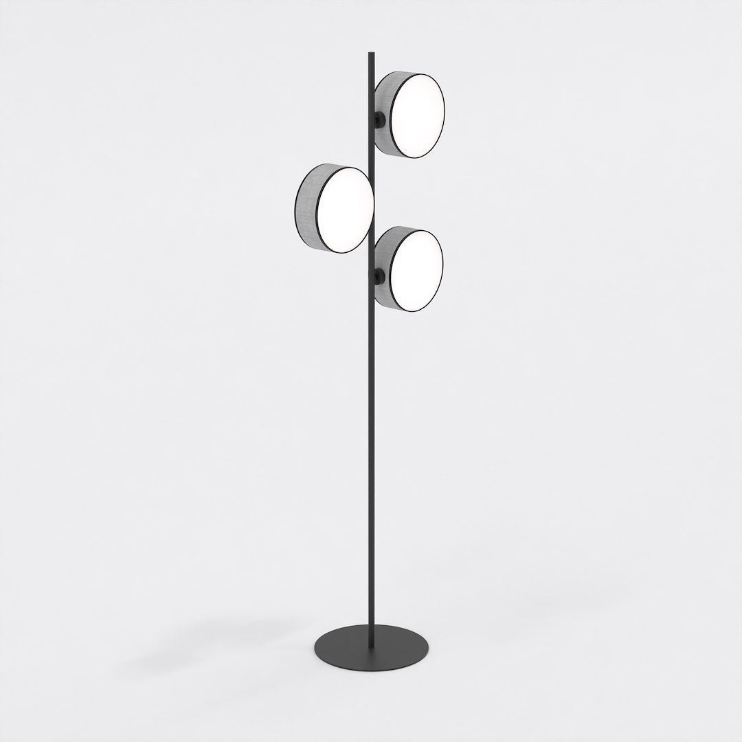 Lampa podłogowa Japandi DRUMZ LP3 szara – regulowane światło - LAITICA