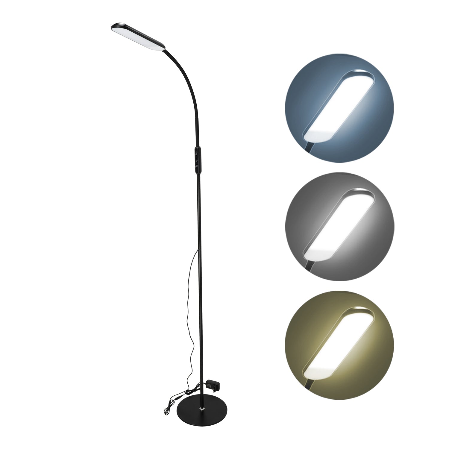 Lampa podłogowa LED 10W z pilotem regulacja wysokości ściemniacz CCT 3 barwy światła - LAITICA
