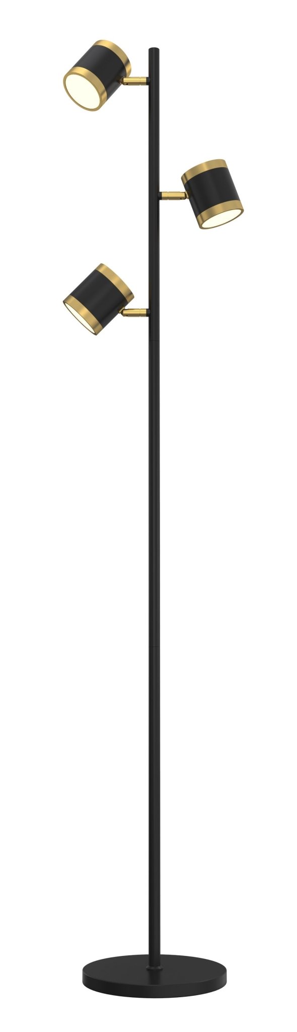 Lampa podłogowa LED MALTA regulowany klosz 3 punkty światła stojąca 3000K - LAITICA