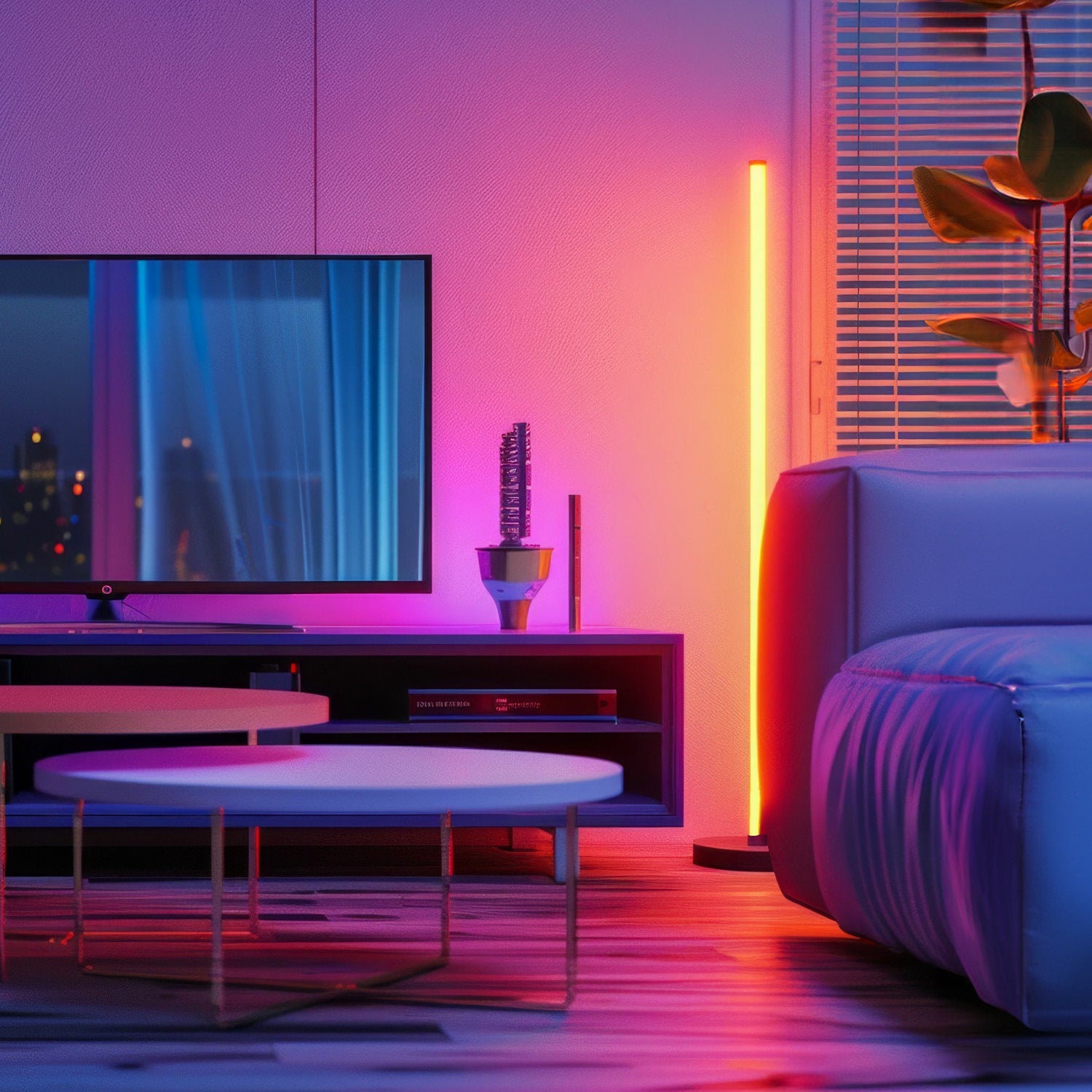 Lampa Podłogowa Rozrywkowa WIELOKOLOROWA Aplikacja USB Tryb Muzyczny 120cm - LAITICA