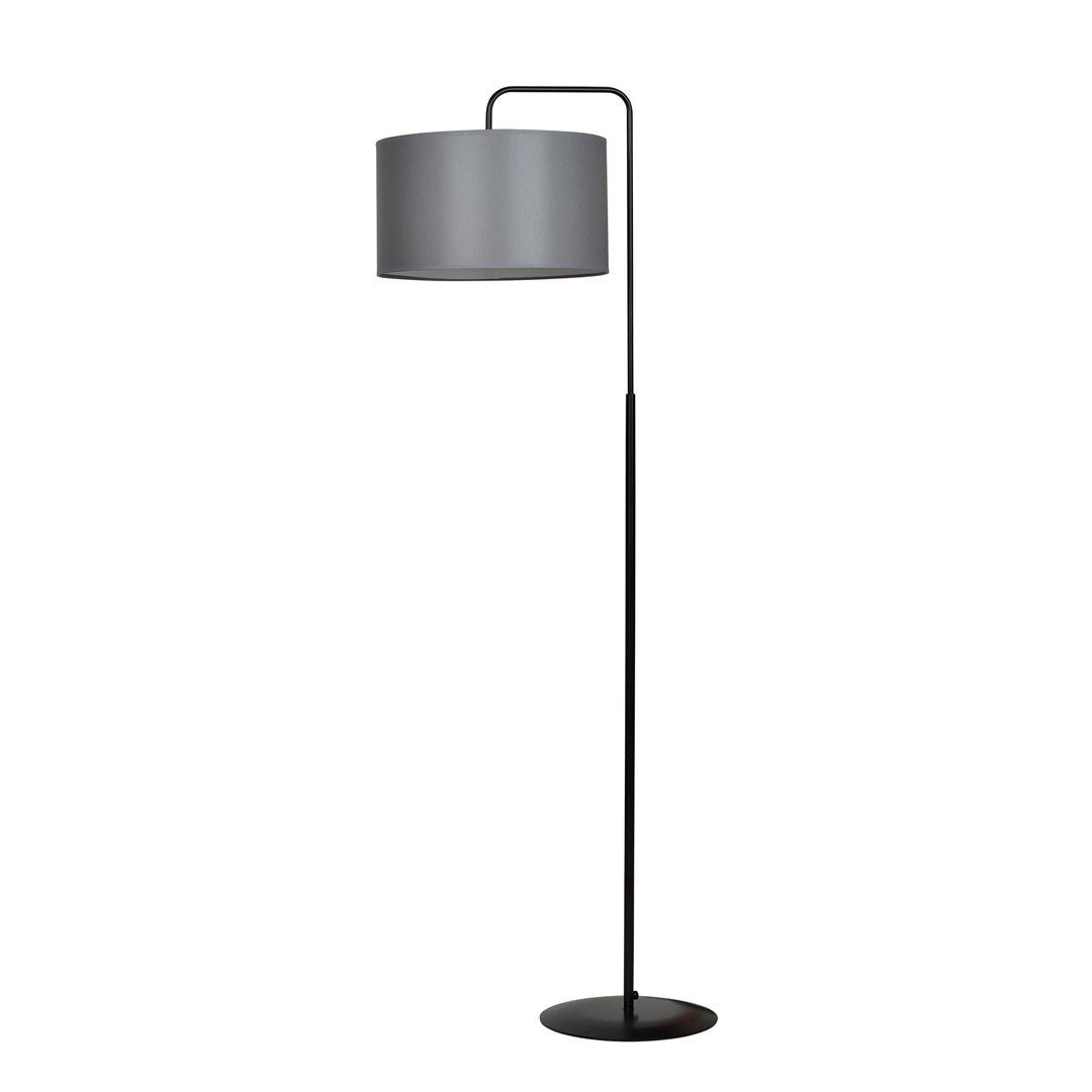 Lampa podłogowa TRAPO LP1 BL GRAY czarna, abażur szary - LAITICA