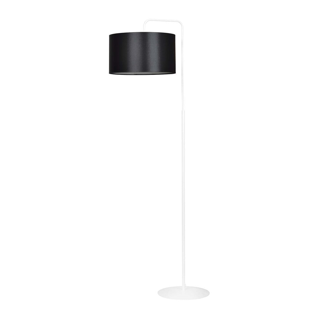 Lampa podłogowa TRAPO LP1 WH BLACK biała czarny abażur - LAITICA