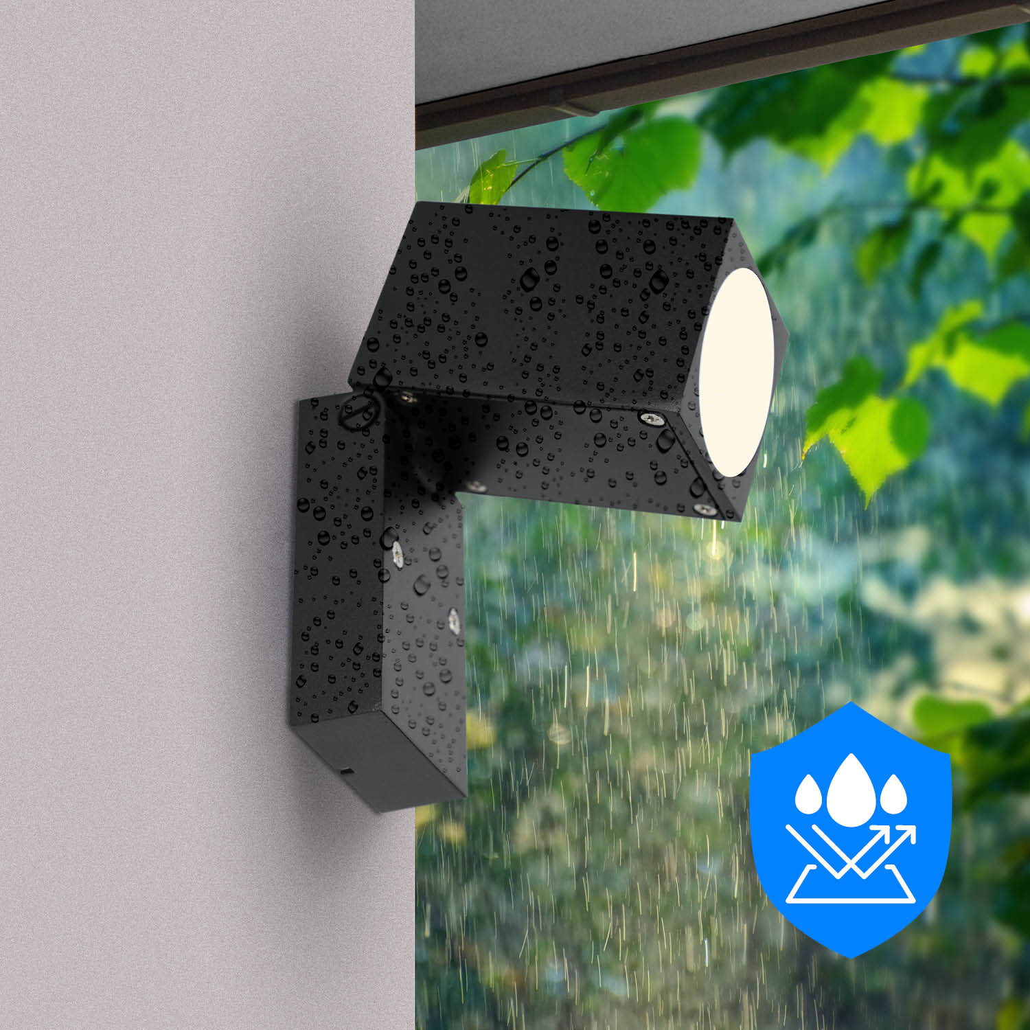 Lampa ścienna do ogrodu MICASA3 czarna - LAITICA