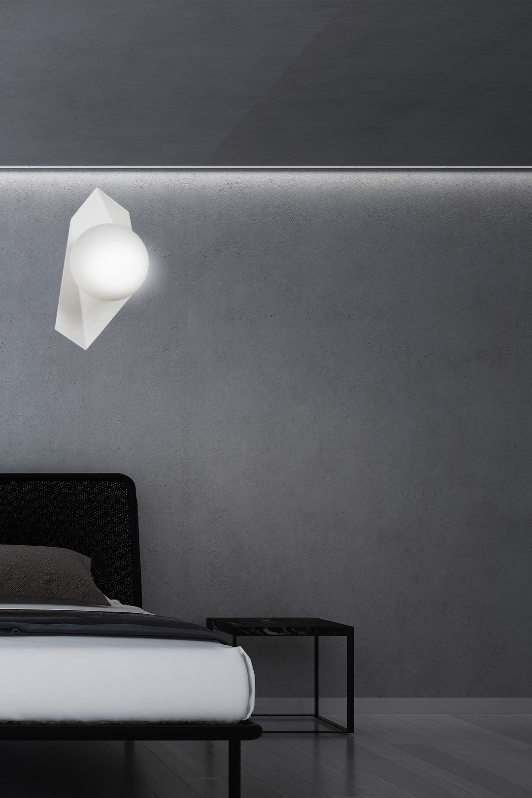 Lampa ścienna kinkiet SYDNEY biały 1 punkt światła E14 klosz okrągły biały - LAITICA
