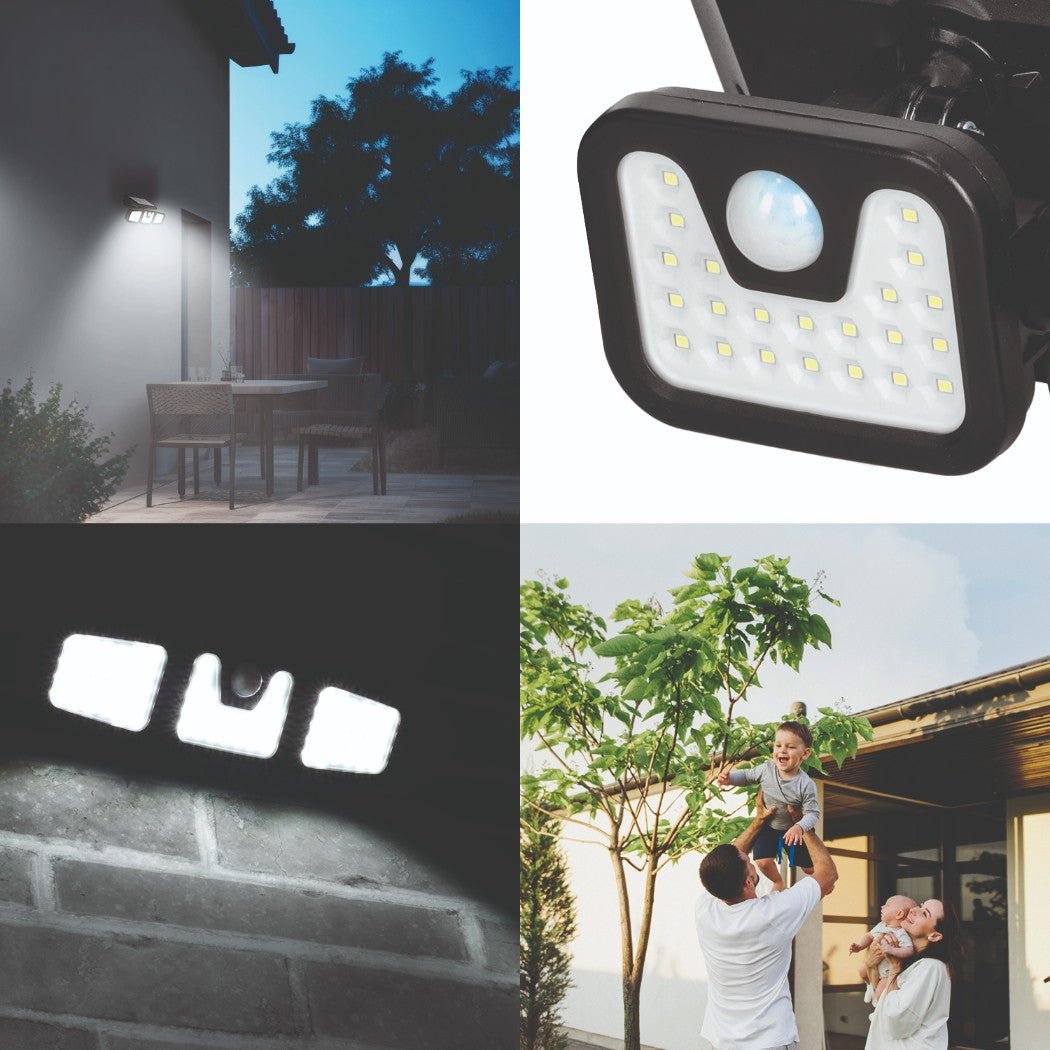 LAMPA SOLARNA LED Czujnik Ruchu Zmierzchu Ogrodowa 3 tryby 6000K Zimna - LAITICA