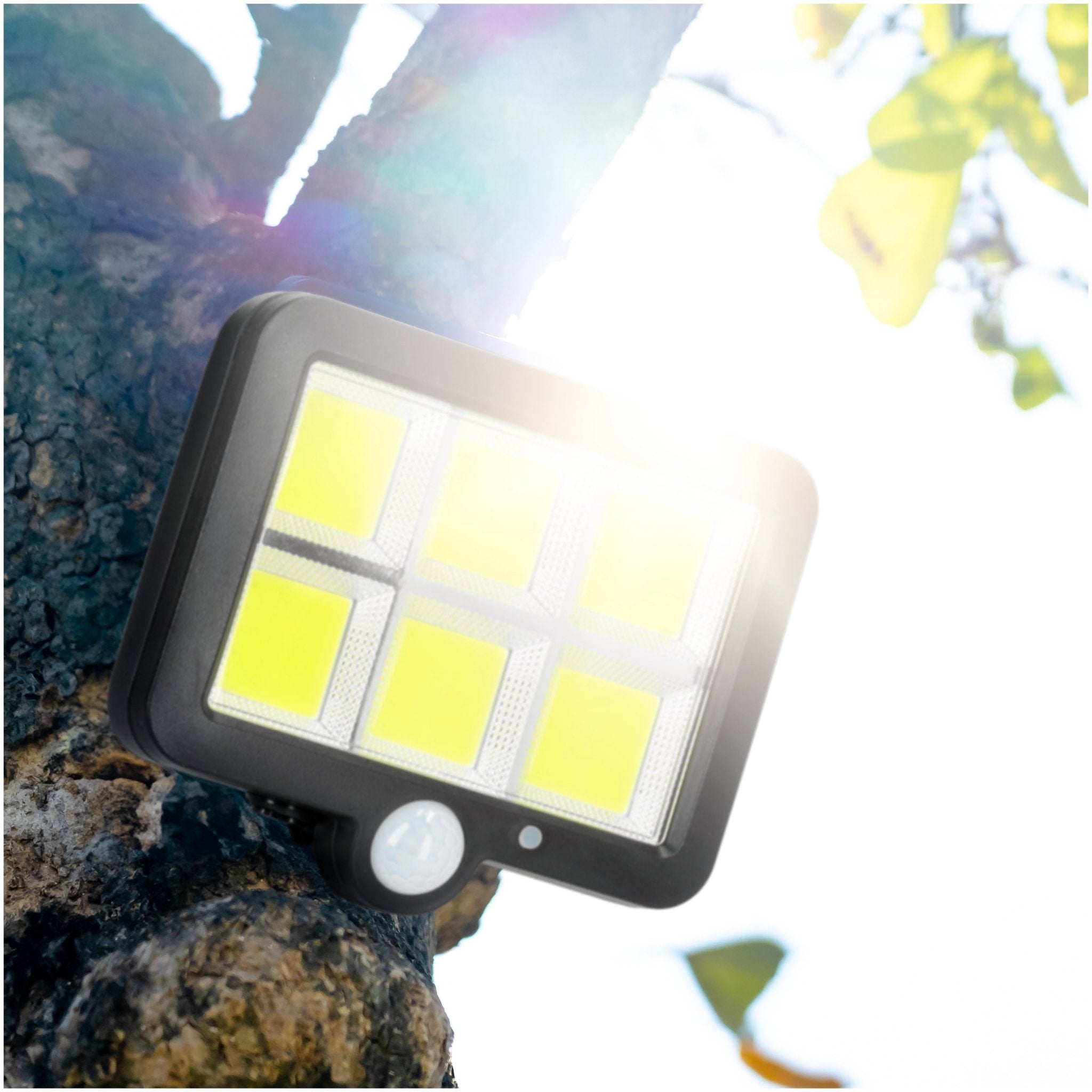 LAMPA SOLARNA LED Halogen Czujnik Ruchu Ogrodowa Barwa Zimna 6000K + PILOT - LAITICA