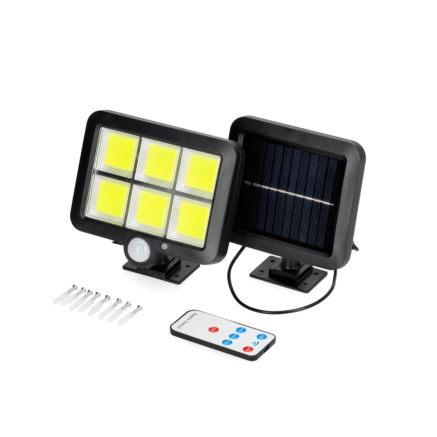 LAMPA SOLARNA LED Halogen Czujnik Ruchu Ogrodowa Barwa Zimna 6000K + PILOT - LAITICA