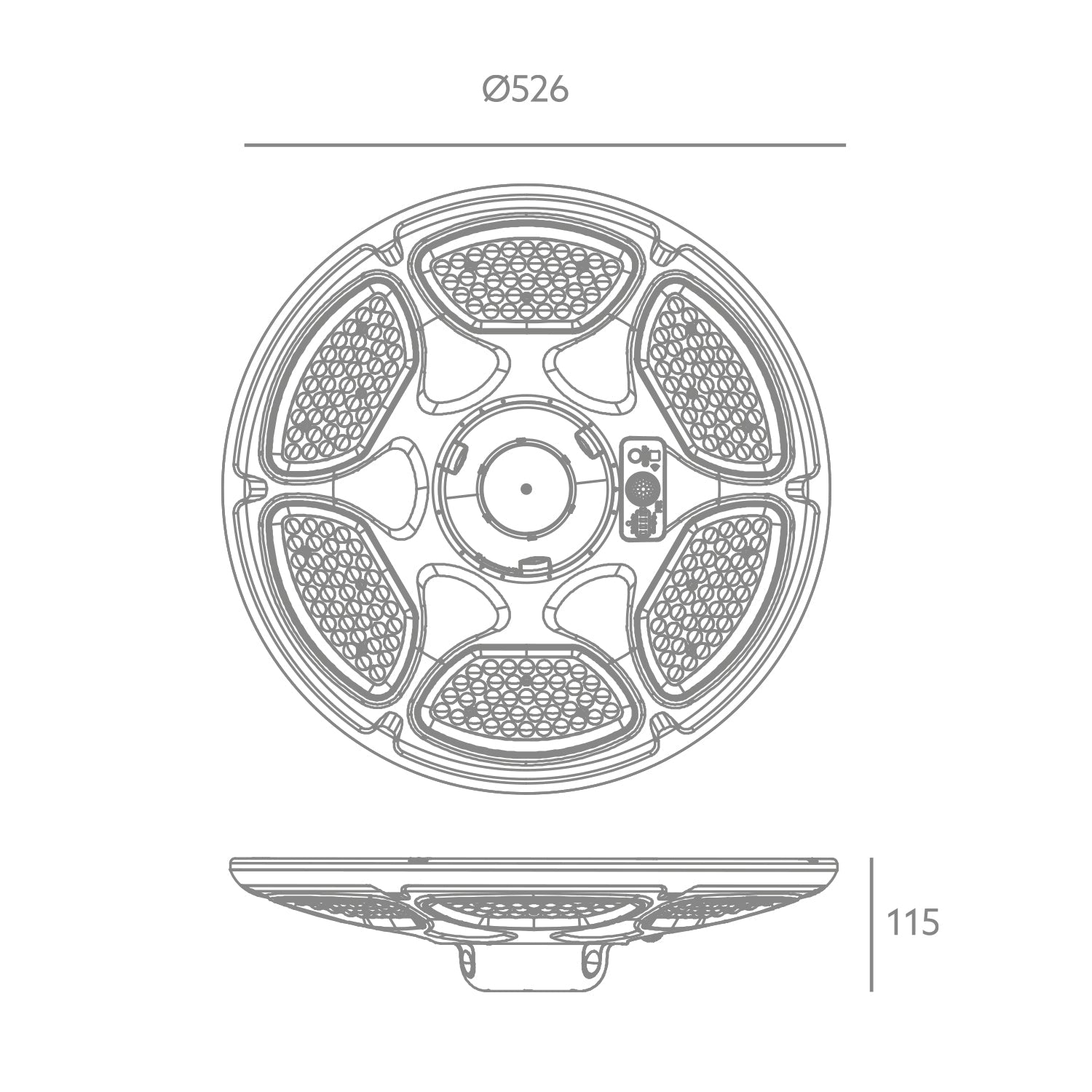 Lampa solarna LED UFO 25W 3200lm IP54 z czujnikiem ruchu i zmierzchu + pilot - LAITICA