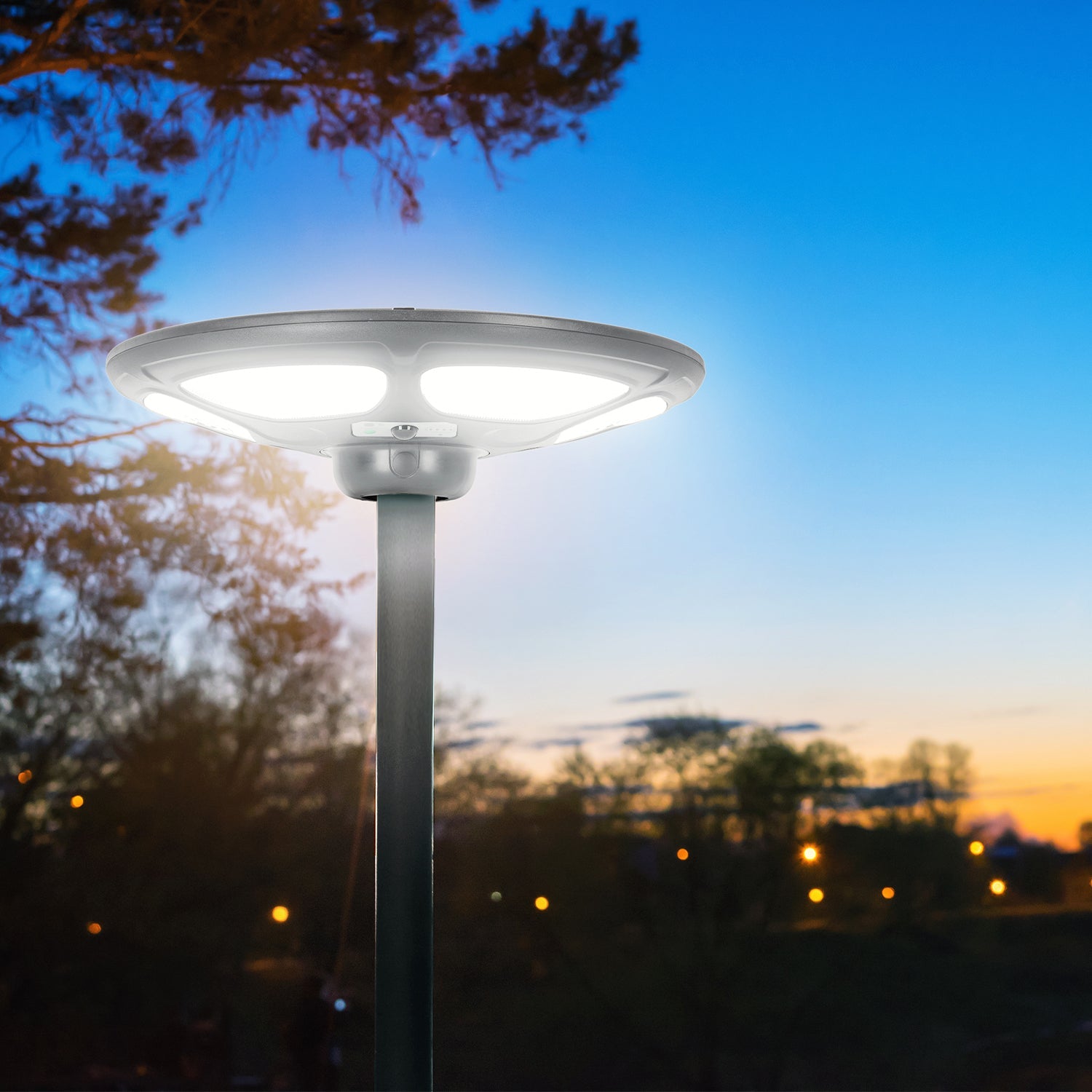 Lampa solarna LED UFO 25W 3200lm IP54 z czujnikiem ruchu i zmierzchu + pilot - LAITICA