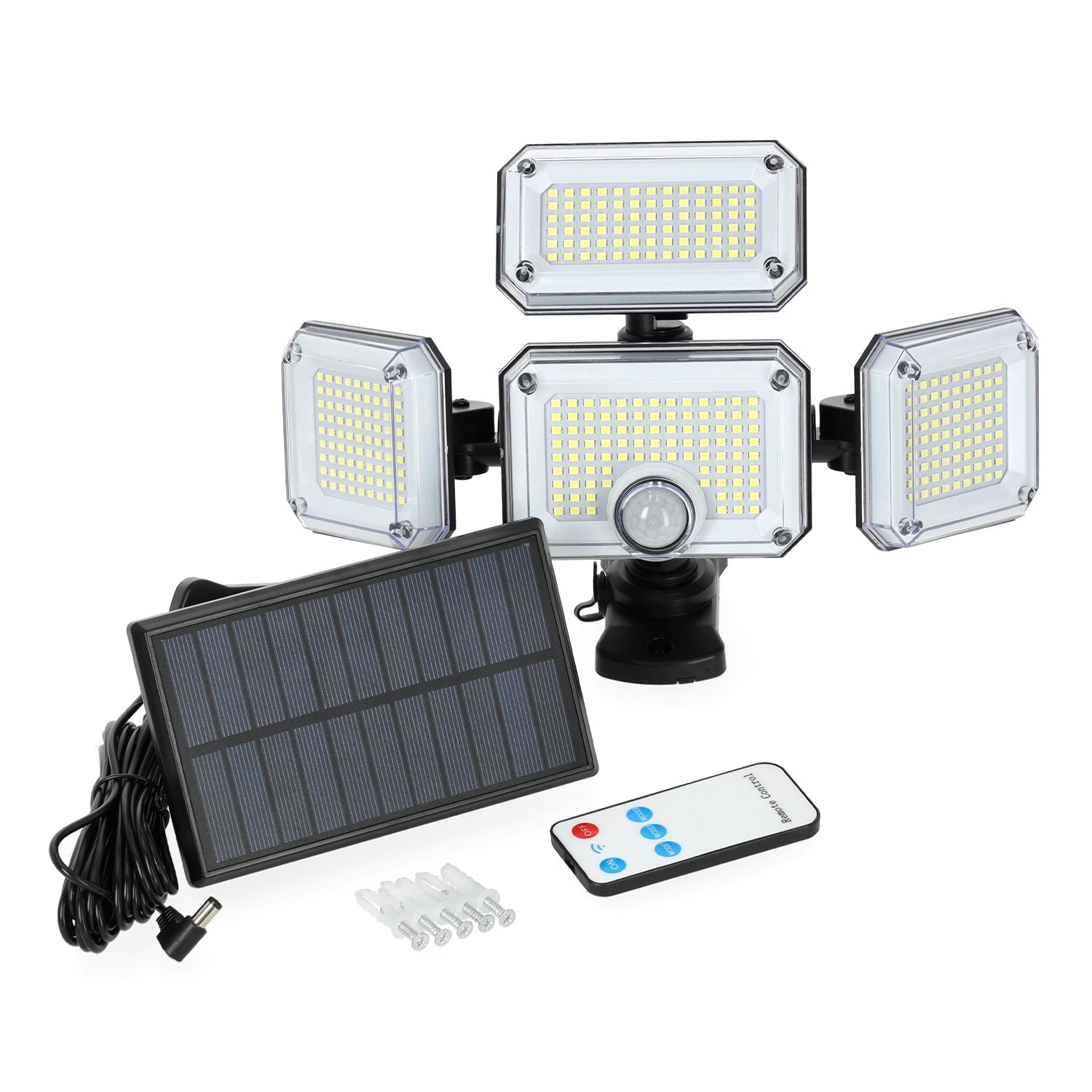 Lampa Solarna Ledowa z CZUJNIKIEM RUCHU 6500K 3 tryby NAŚWIETLACZ + pilot - LAITICA