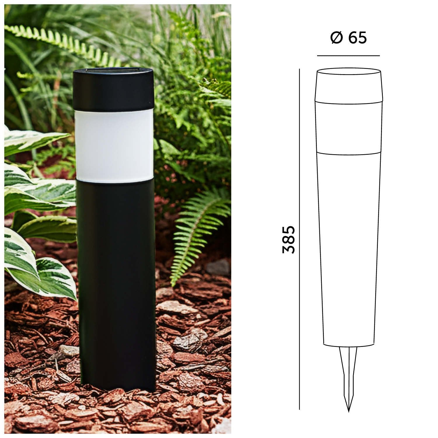Lampa Solarna Ogrodowa LED Wbijana Słupek Cylindryczny IP44 4000K - LAITICA