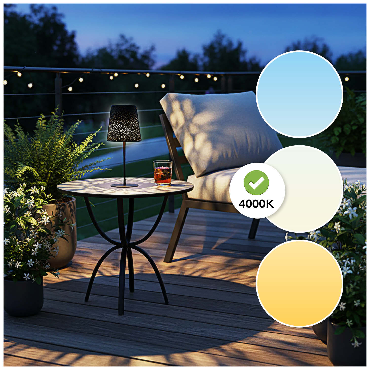 Lampa Solarna Stołowa LED Ażurowa Ogrodowa 4000K IP44 - LAITICA