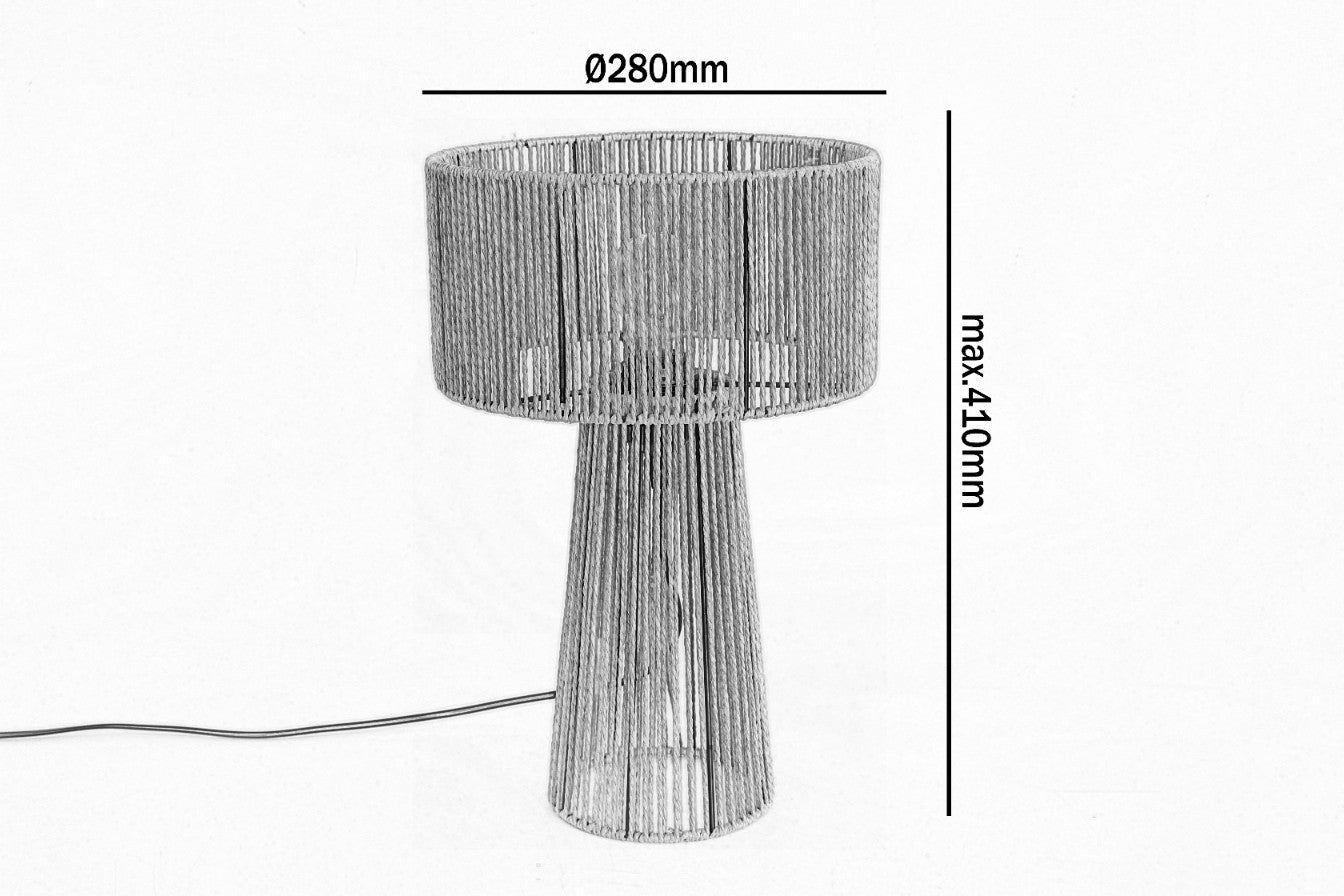 Lampa stołowa Naturalna SIMBU HS w stylu boho dekoracyjna 1xE27 41cm - LAITICA