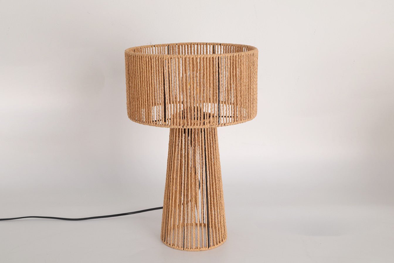 Lampa stołowa Naturalna SIMBU HS w stylu boho dekoracyjna 1xE27 41cm - LAITICA