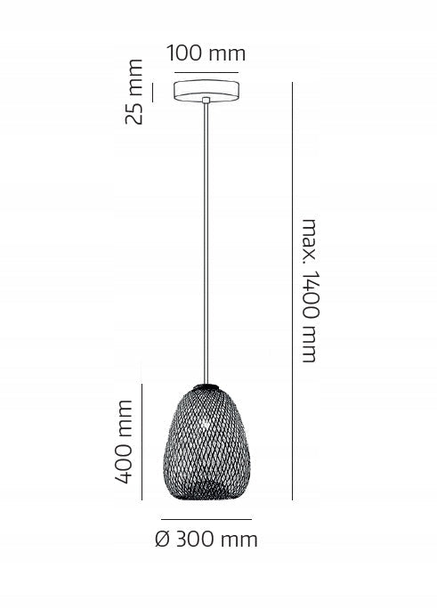 Lampa Sufitowa Boho Wisząca Pleciona Naturalna Klosz Bambusowy na E27 - LAITICA