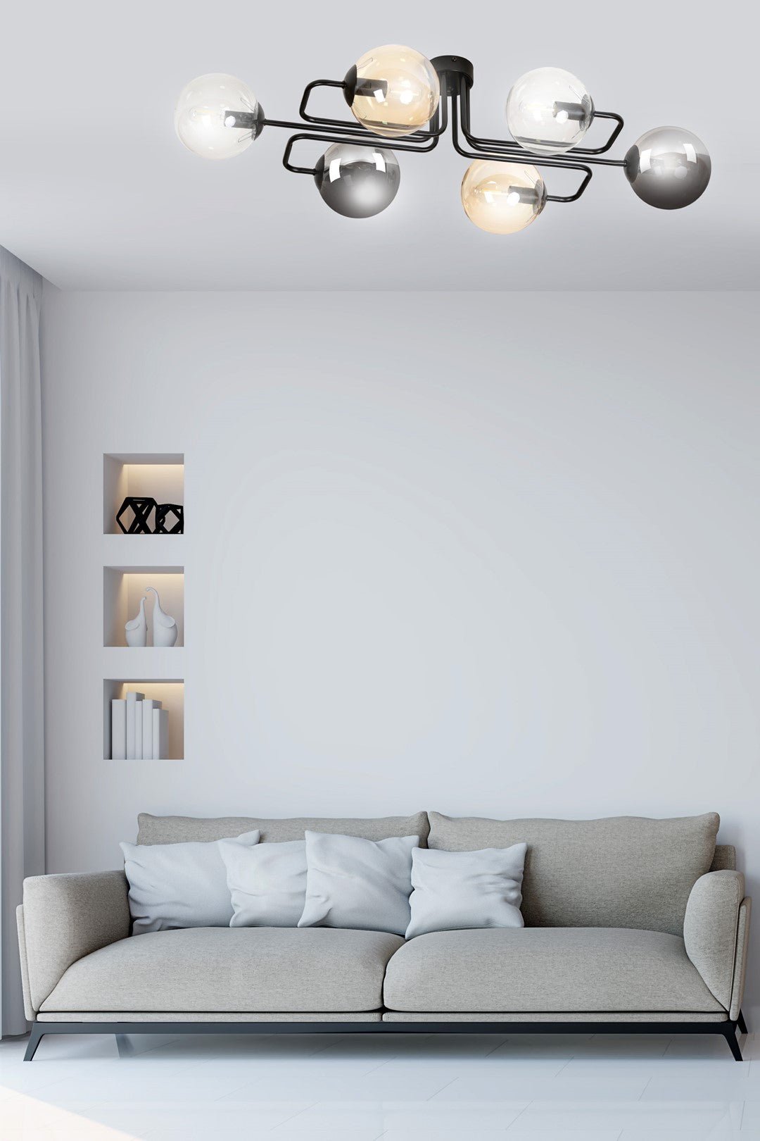 Lampa sufitowa BRENDI 6A BL MIX 1 czarny - LAITICA