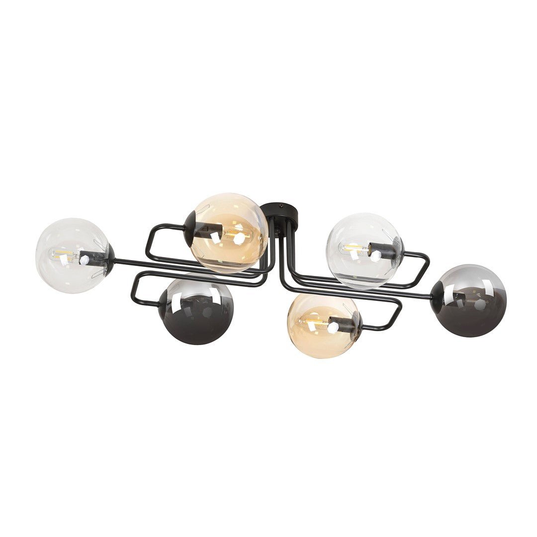 Lampa sufitowa BRENDI 6A BL MIX 1 czarny - LAITICA
