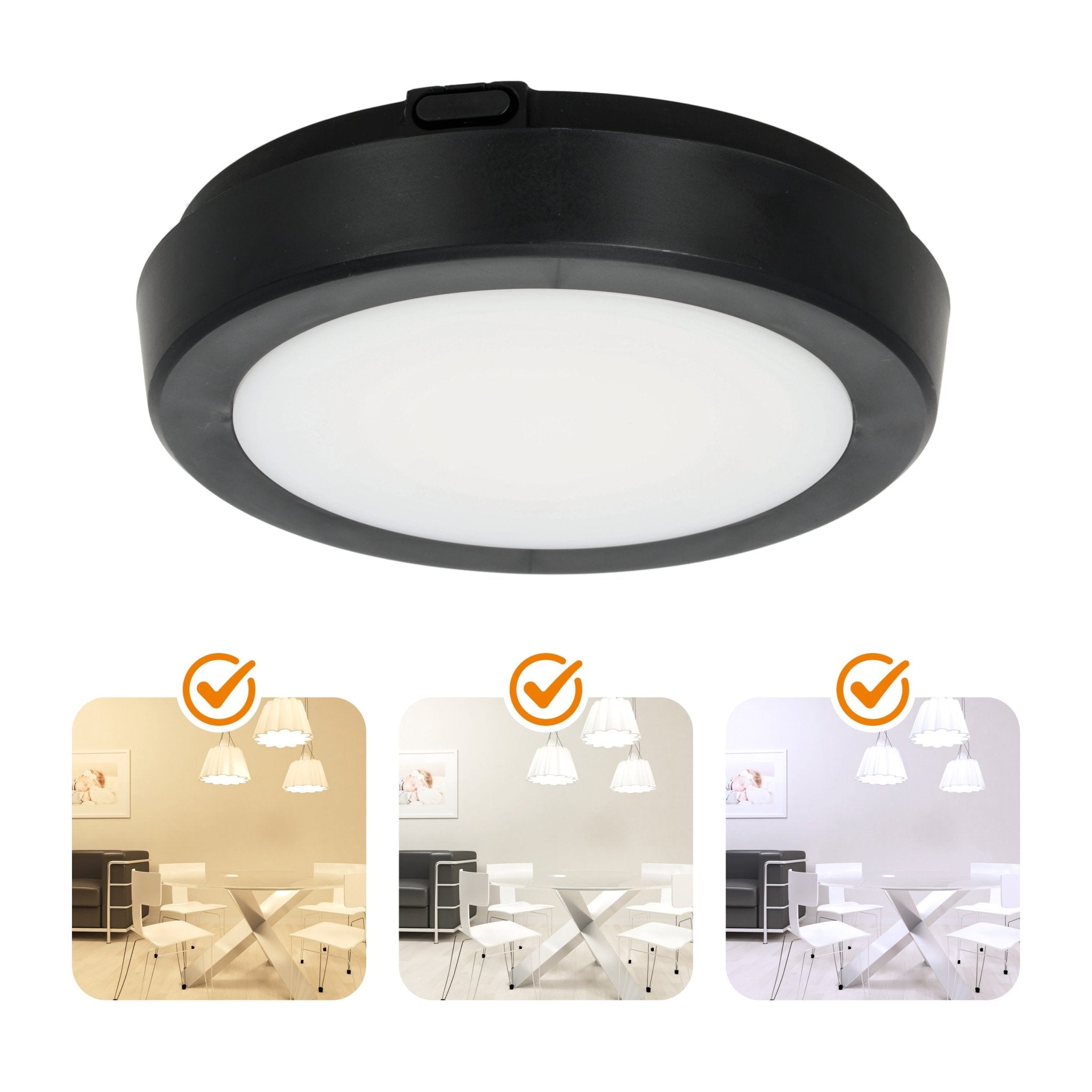 Lampa Sufitowa LED 12W Czarna Okrągła CCT Regulacja Barwy Oprawa Natynkowa - LAITICA