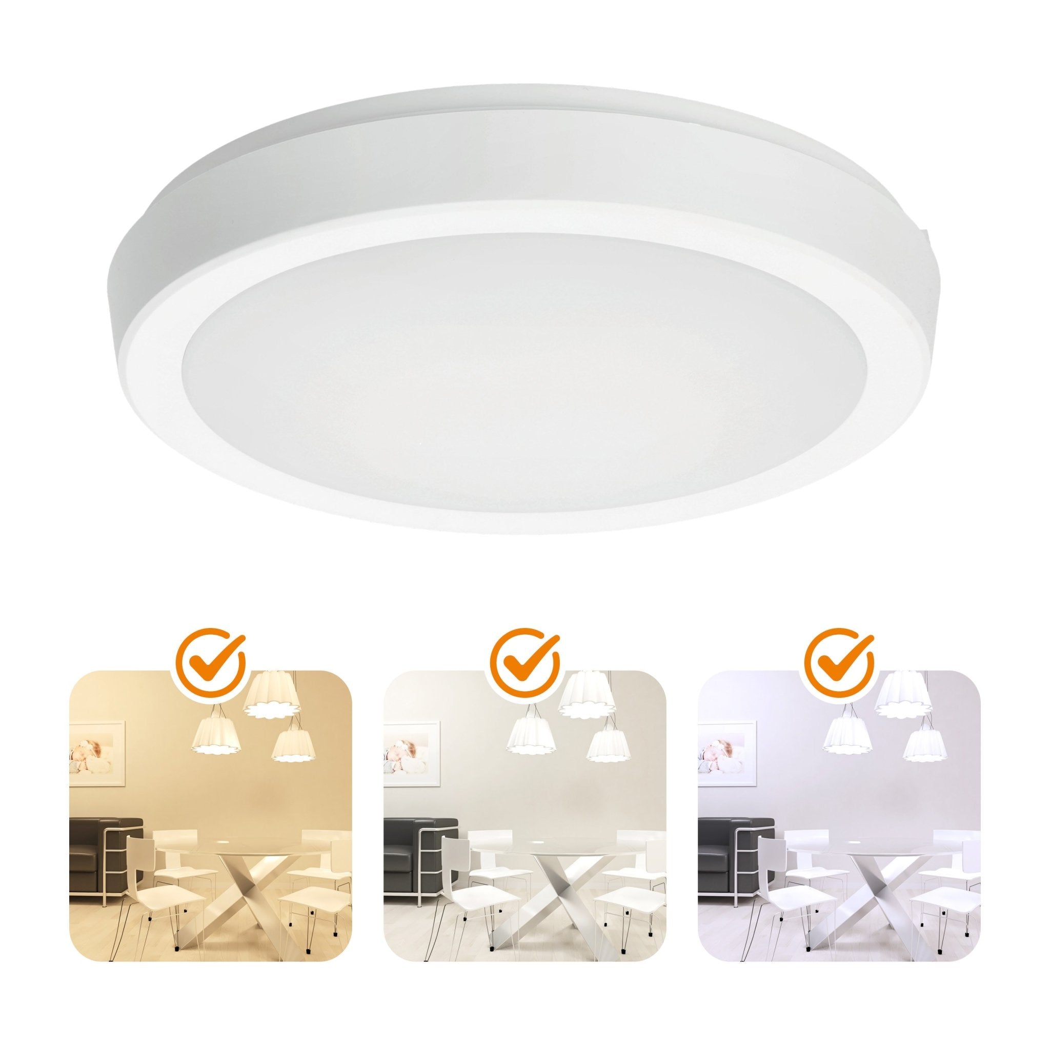 Lampa Sufitowa LED 24W Biała Okrągła CCT Regulacja Barwy Oprawa Natynkowa - LAITICA