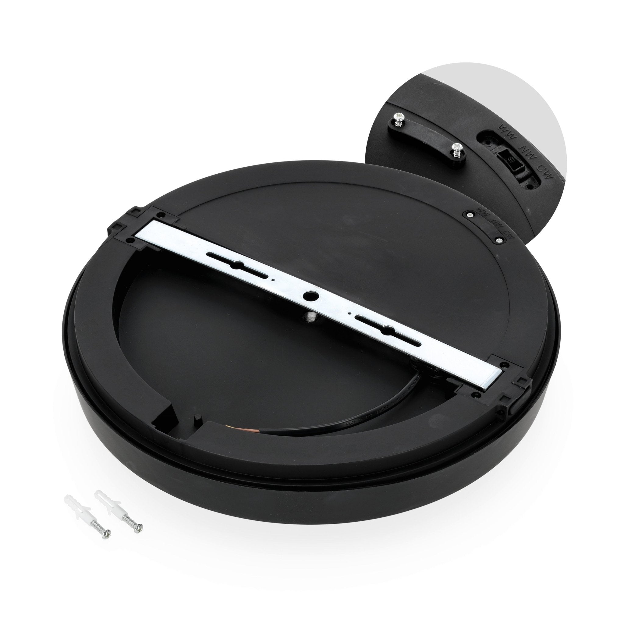 Lampa Sufitowa LED 24W Czarna Okrągła CCT Regulacja Barwy Oprawa Natynkowa - LAITICA
