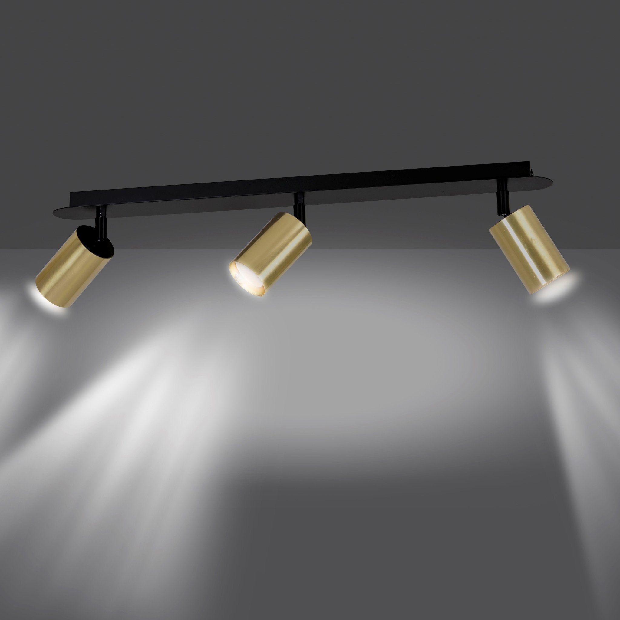 Lampa sufitowa NELI czarno złota listwa oświetleniowa 3x SPOTY GU10 - LAITICA