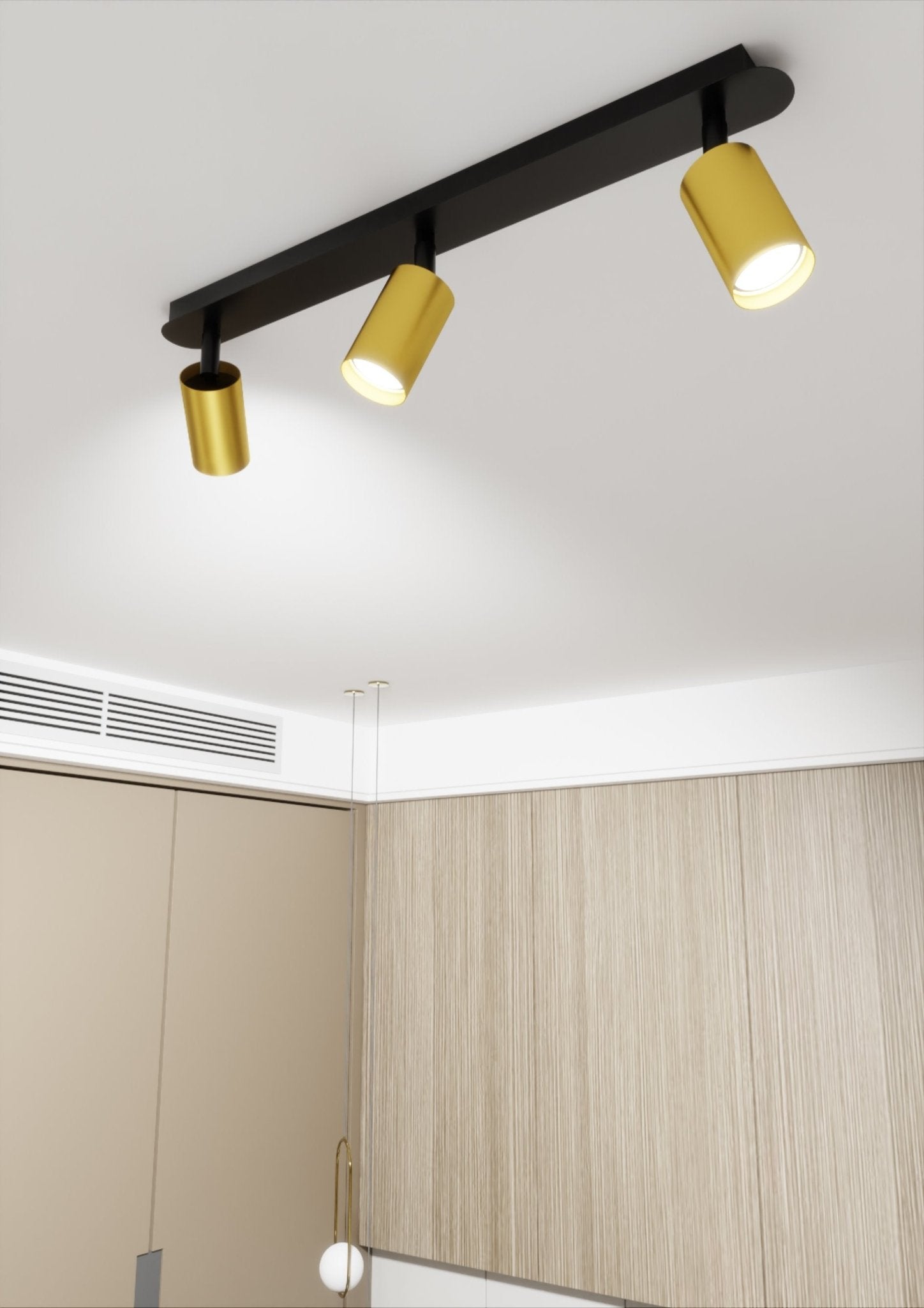 Lampa sufitowa NELI czarno złota listwa oświetleniowa 3x SPOTY GU10 - LAITICA